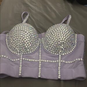 Sparkling Lavender Bustier with Embellishments